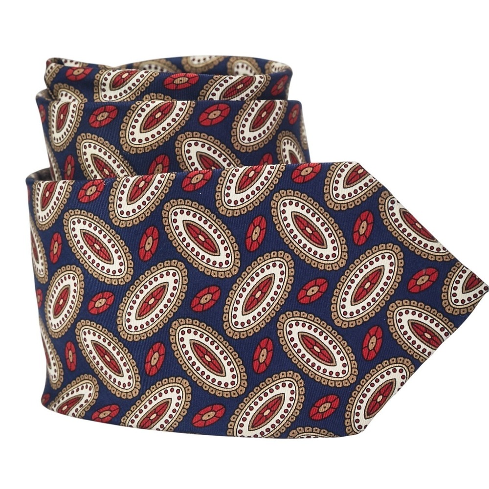 JOS. A. BANK Executive Collection Silk‎ Necktie Designer Navy Ovals Handmade